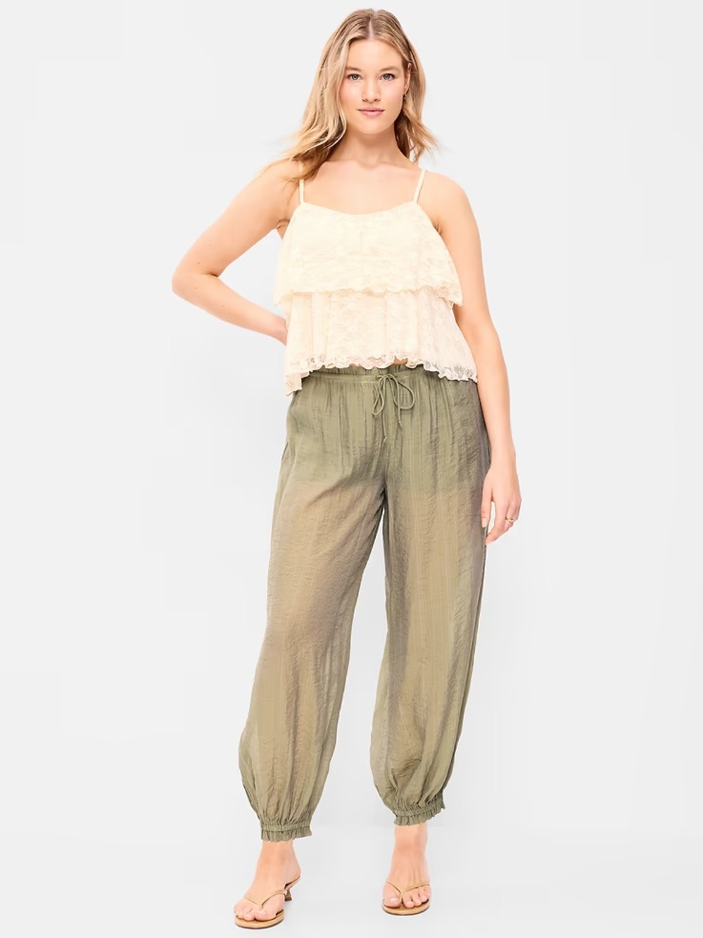 WAYF On Trend Olive Green Ballon/Harem Pants - Picture 10 of 10